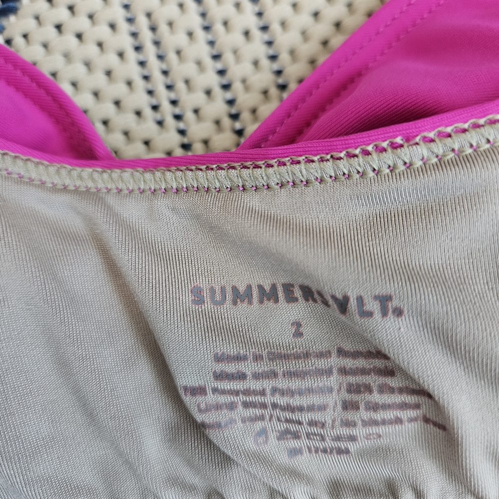 Summersalt Fuchsia Bikini Top with Scarlet Straps - Picture 2 of 5